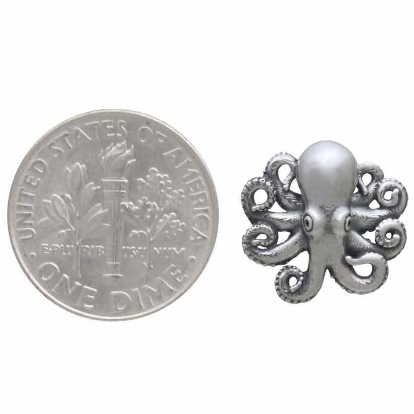 Baby Octopus Ear Studs - Sterling Silver Tiny Post Earrings | Ocean Marine Nautical Jewelry for Women | Perfect for Beach Vacations, Sea-Themed Parties & Everyday Wear