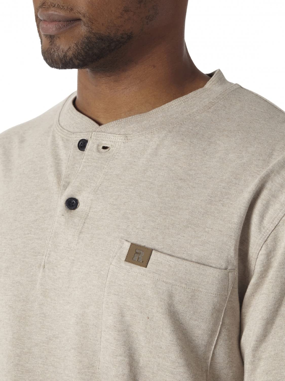 Wrangler Men's Long Sleeve Solid Henley Shirt - Comfortable Casual Button-Up Top for Outdoor Activities & Everyday Wear