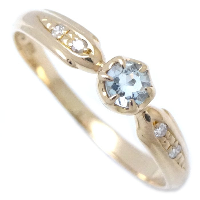 4℃ Aquamarine Diamond Ring in 18K Yellow Gold - Elegant Jewelry for Weddings, Anniversaries & Special Occasions
