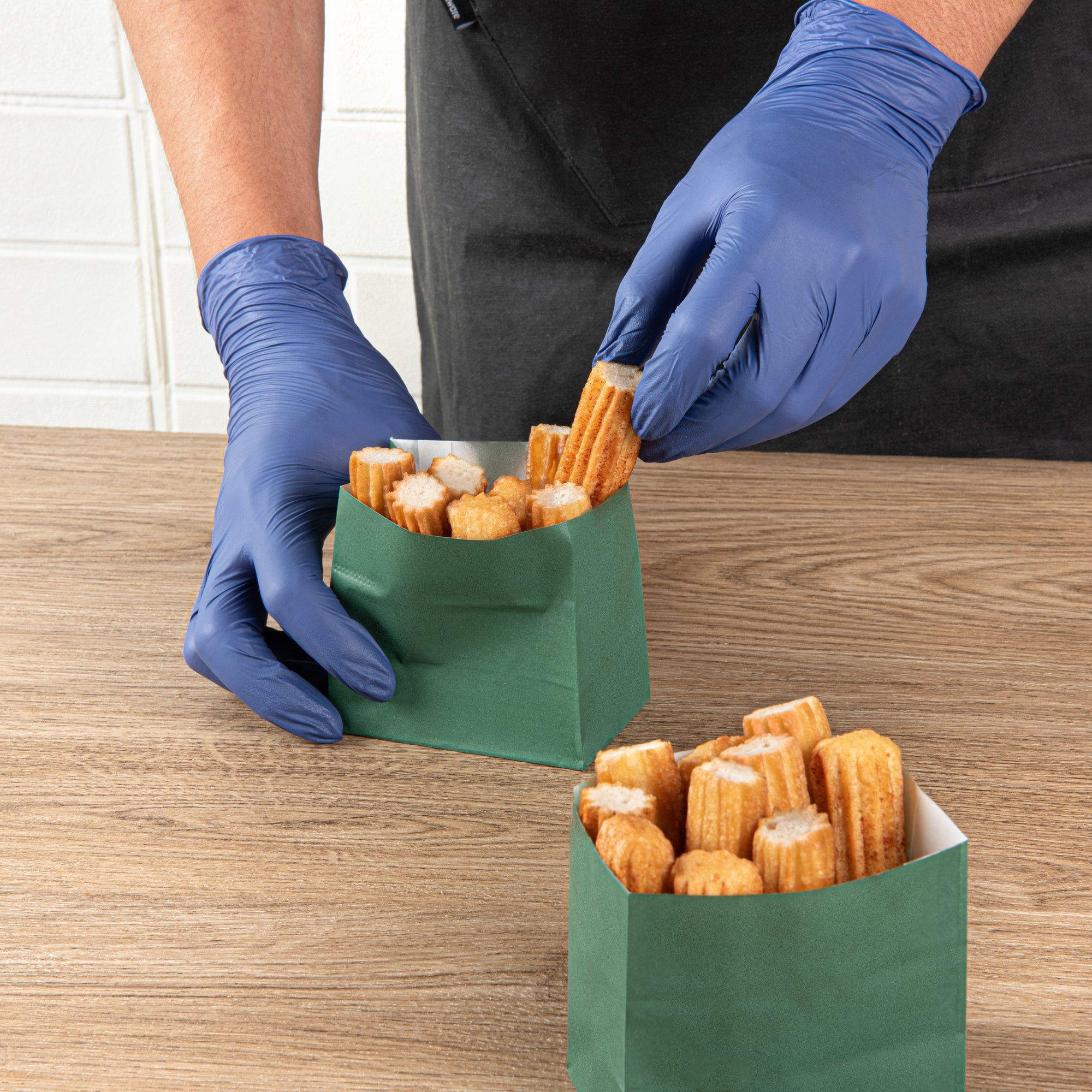 Eco-Friendly Forest Green Paper Snack Bags 3.75