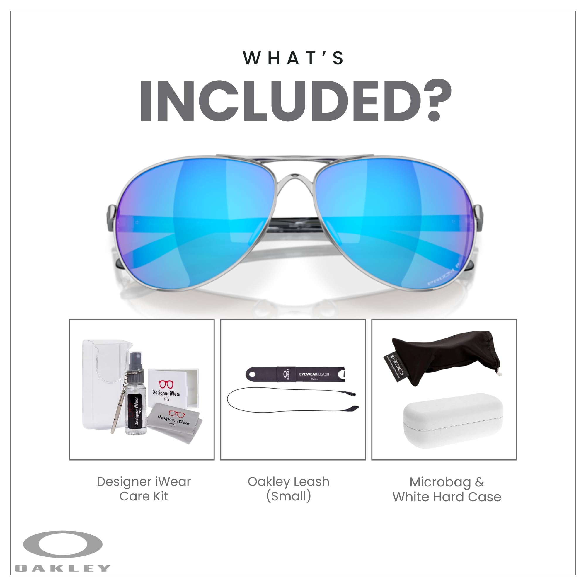 Oakley Feedback OO4079 Women's Sunglasses with UV Protection – Includes Free Leash & Designer iWear Care Kit – Perfect for Running, Driving & Outdoor Activities