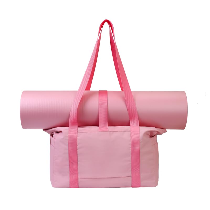 Stylish Women's Travel Tote Bag - Versatile Gym, Laptop & Overnight Shoulder Bag with Yoga Mat Buckle | Perfect for Sports, Work & Yoga Classes