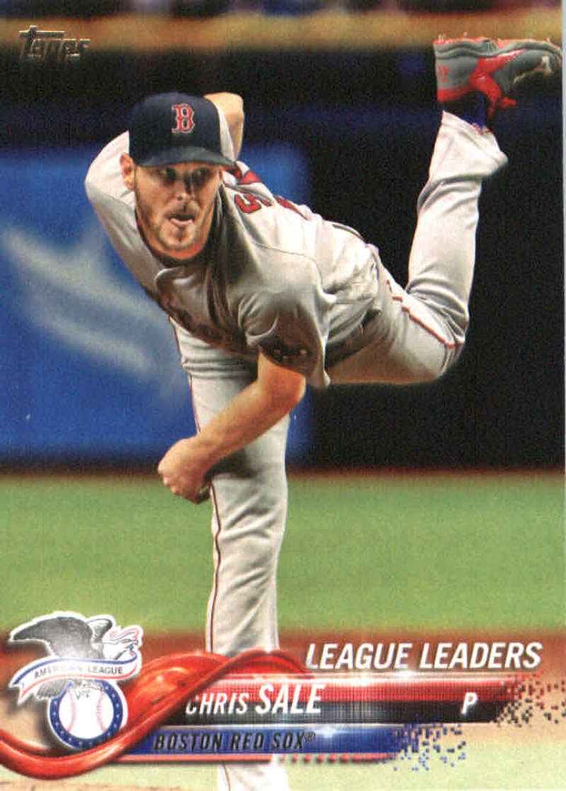 2018 Topps #129 Chris Sale Boston Red Sox Baseball Card - MLB Collectible for Sports Fans & Memorabilia Enthusiasts - Perfect for Display, Trading, and Gift Giving