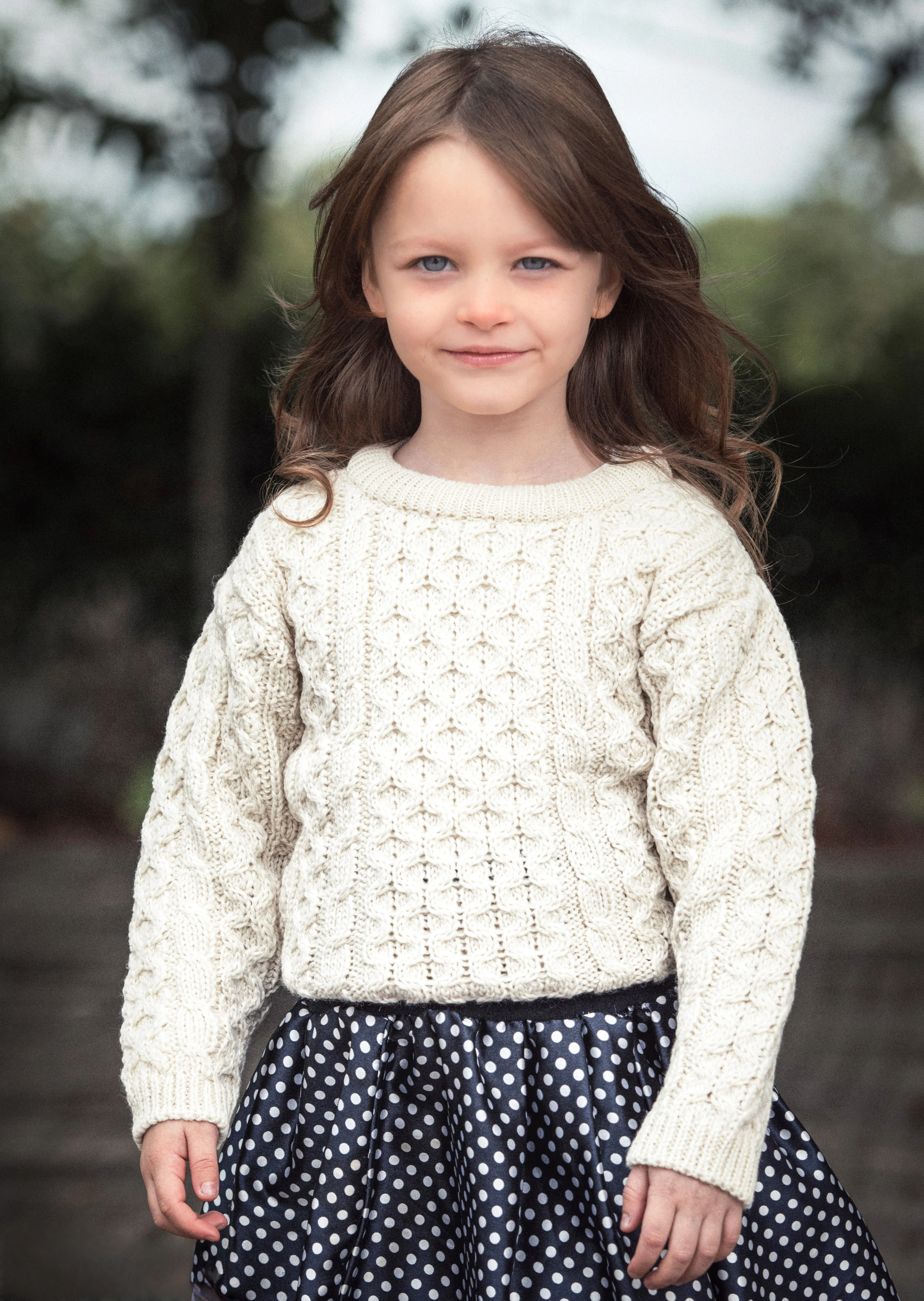 Kids Aran Wool Sweater - 100% Natural Irish Wool | Warm & Cozy Winter Pullover for Boys & Girls | Perfect for School, Outdoor Play & Family Photos