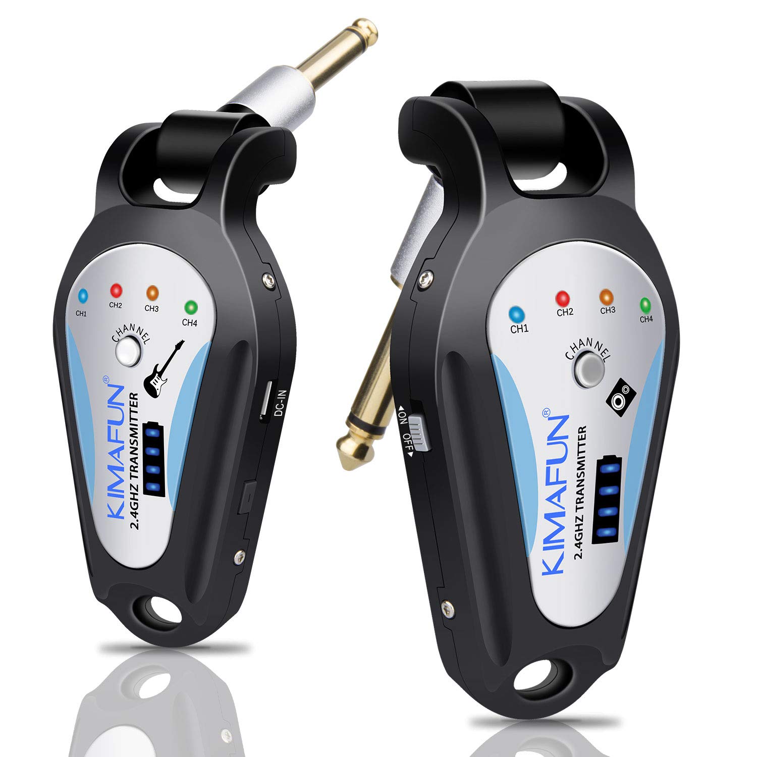 KIMAFUN 2.4GHz Wireless Rechargeable Digital Guitar System - Transmitter & Receiver for Electric Guitar, Bass, Violin & Electronic Drums (Model G207) | Perfect for Live Performances, Studio Recording & Stage Shows