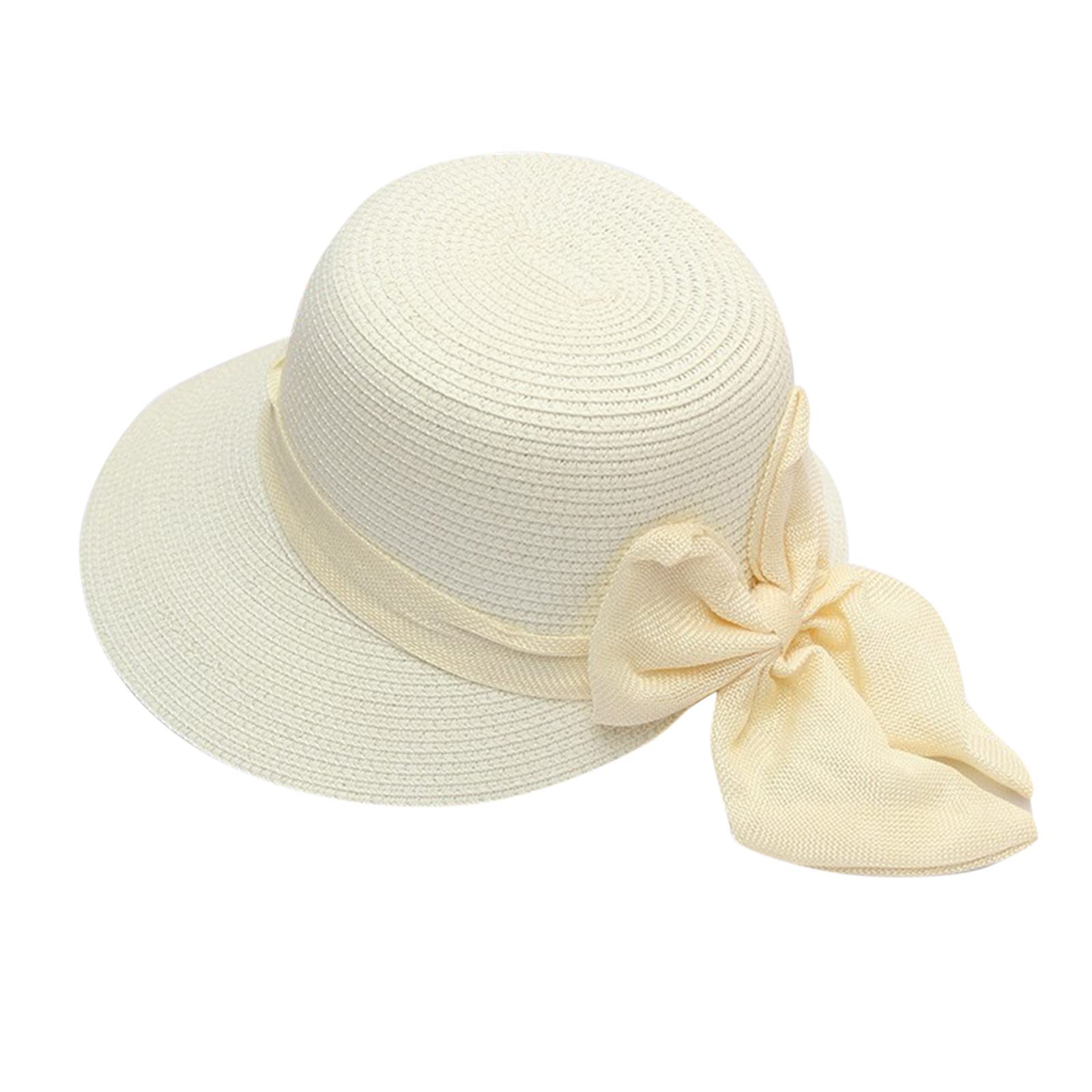 Women's Wide Brim Straw Sun Hat - Foldable Summer Beach Hat for Women & Girls, UV Protection Sun Visor - Perfect for Beach Vacations, Pool Parties & Outdoor Activities