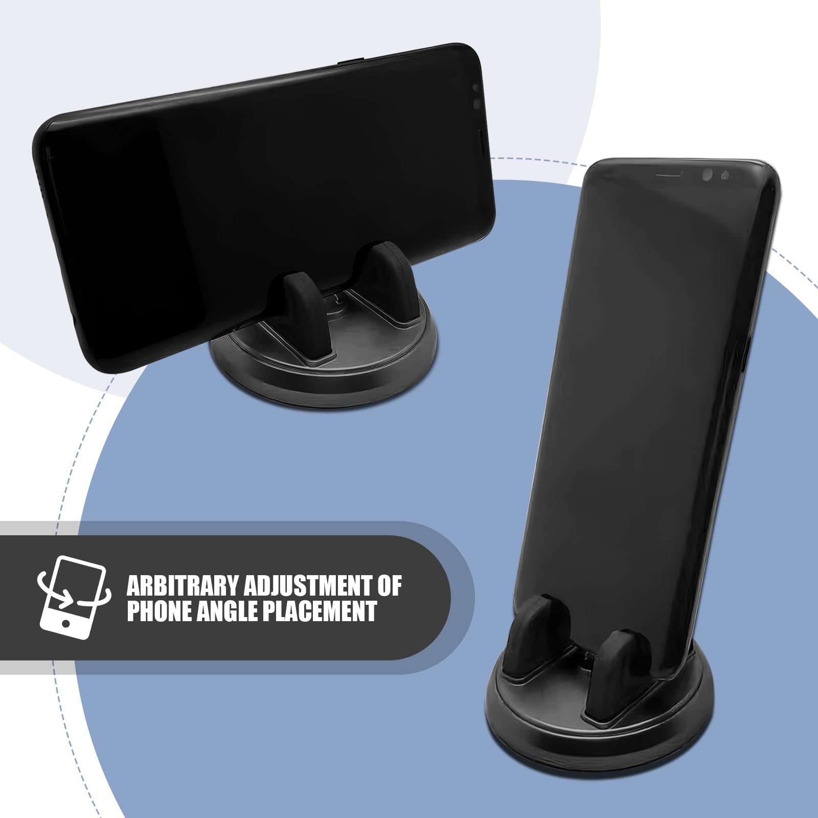 1 PC Universal Car Dashboard Phone Holder - 360° Rotating Phone Mount for Most Cars, SUVs & Vans | Secure Cell Phone Fixing Device | Perfect for GPS Navigation & Hands-Free Driving (Black)