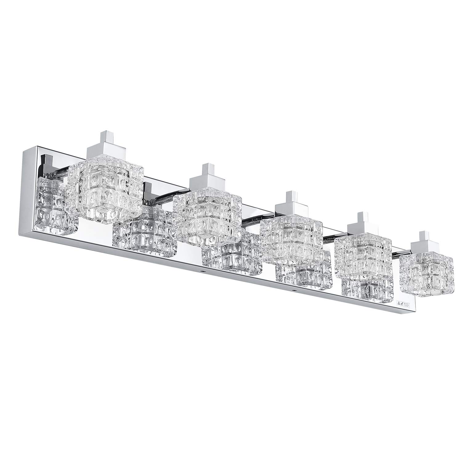 TRLIFE Modern 5-Light Bathroom Vanity Lighting Fixture - 32 Inch Crystal Glass Mirror Light for Bathroom, Dressing Room & Makeup Area - Elegant Illumination for Home Decor