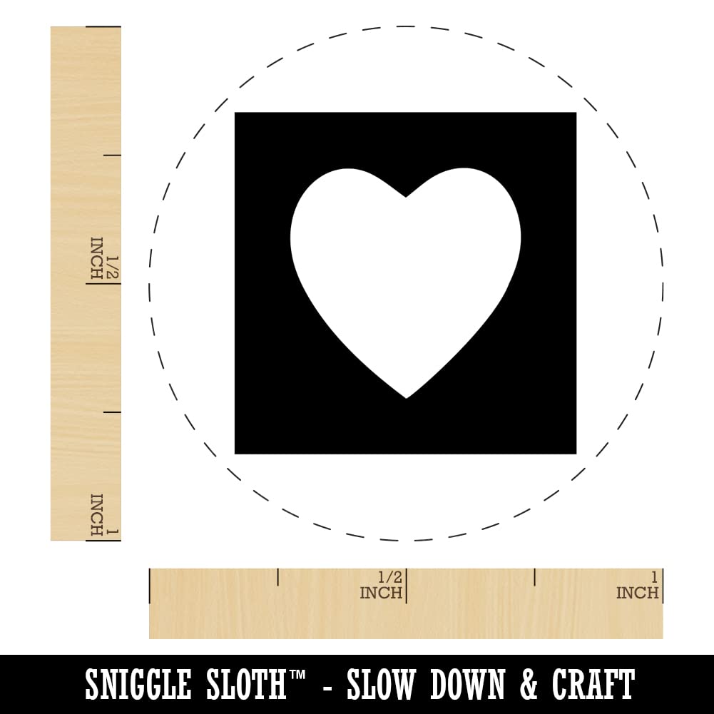 Heart in Box Self-Inking Rubber Stamp - 1 Inch Medium Size with Black Ink for Crafting, Scrapbooking, Planner Decoration & DIY Projects