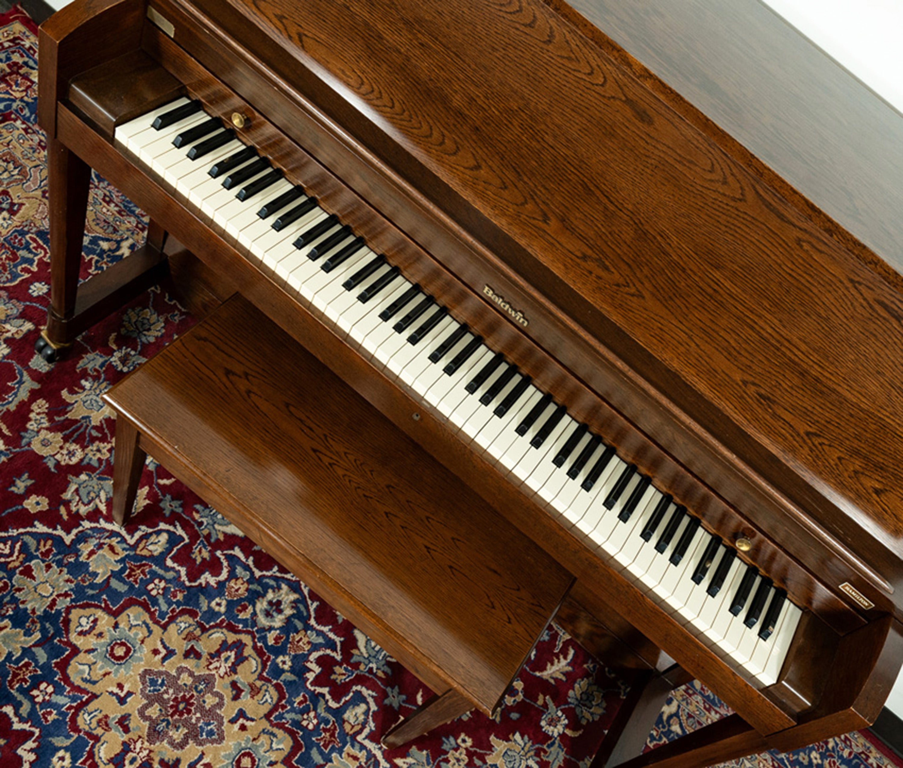 Baldwin 243 Upright Piano in Satin Mahogany Finish - Vintage Used Piano with Serial Number 372579 | Perfect for Home, Studio, or Music Classroom