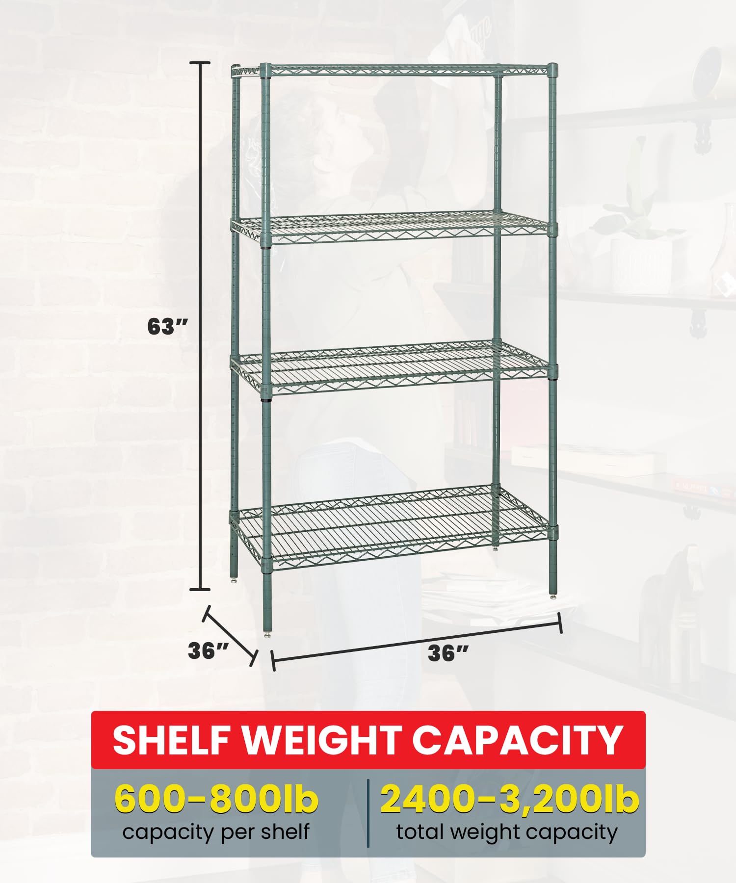 Quantum Wire Shelving Kit 36x36x63