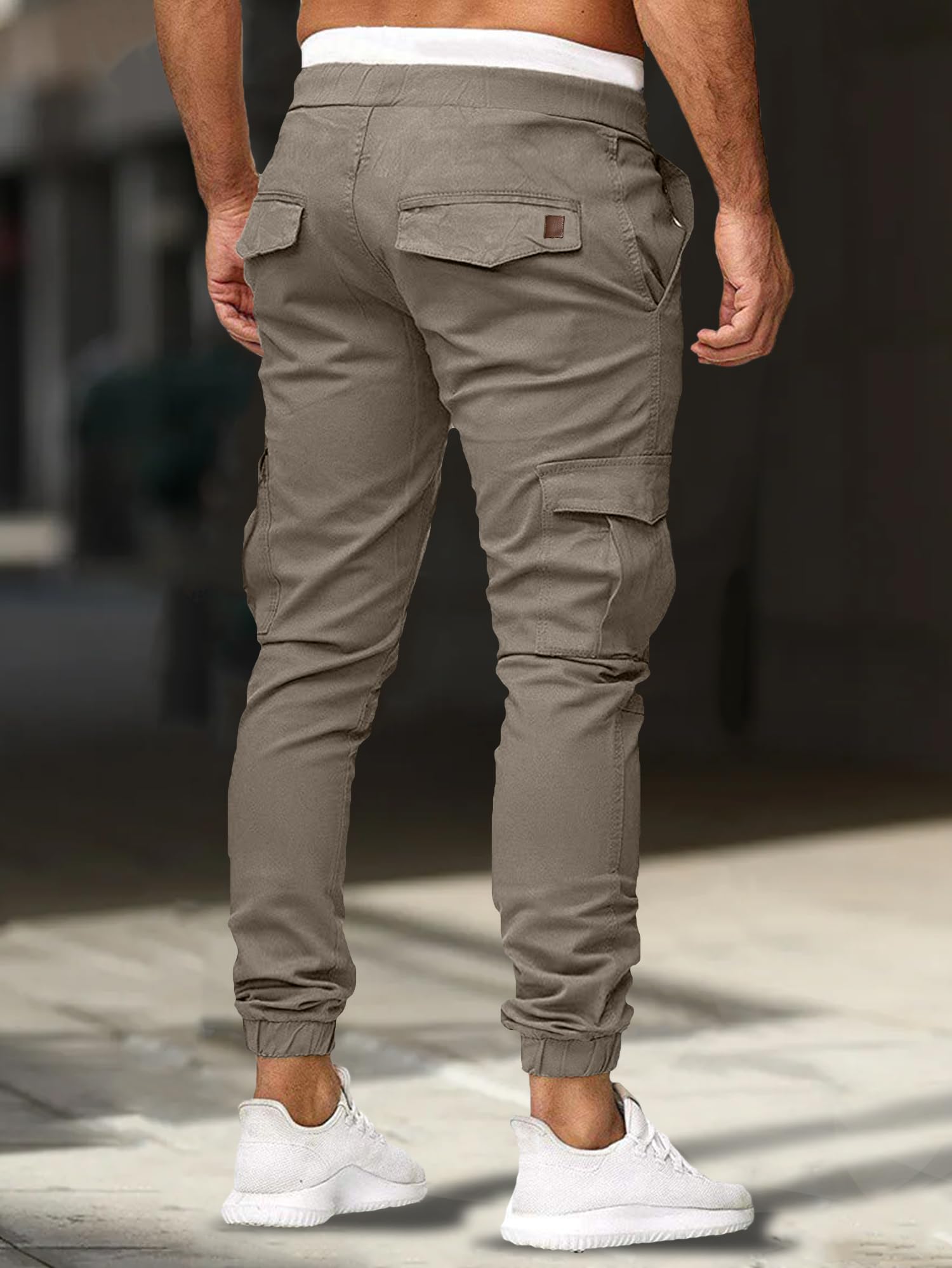 Comdecevis Men's Cargo Pants - Cotton Casual Joggers with 6 Pockets, Drawstring Waist, Twill Fabric for Hiking, Outdoor Activities & Workout | Perfect for Gym, Travel and Streetwear Fashion