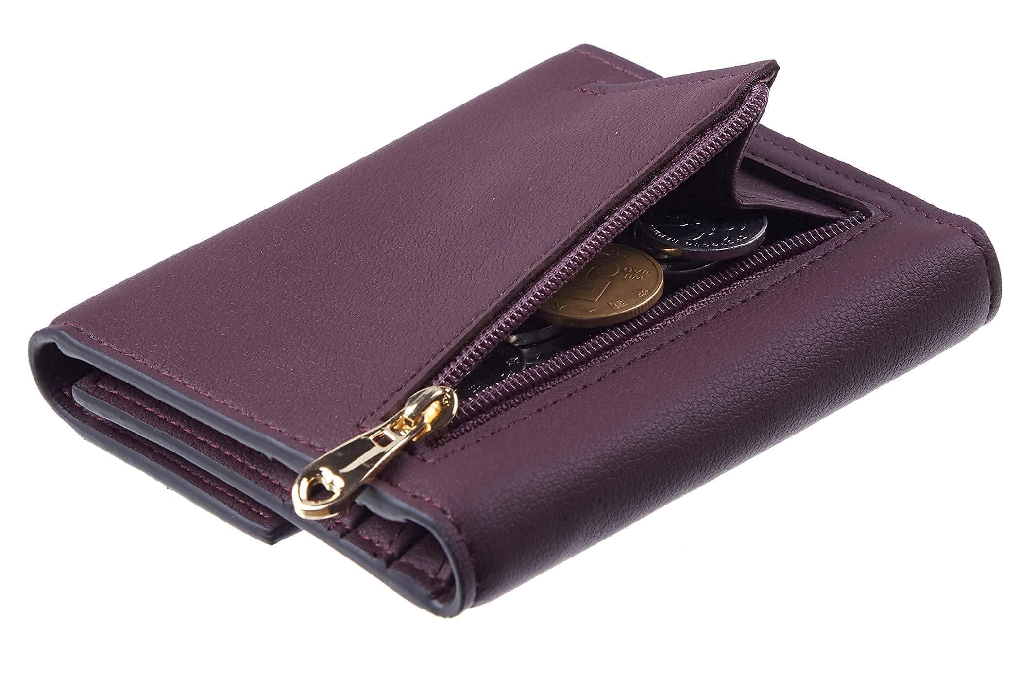 Travelambo RFID Blocking Slim Wallet for Women - Compact Trifold Credit Card Holder with Coin Pouch | Perfect for Everyday Carry, Travel & Minimalist Lifestyle