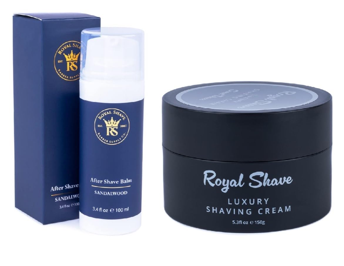 Premium Aftershave Lotion & Sandalwood Shaving Cream Set for Men - UK Made Luxury Grooming Kit for Smooth, Irritation-Free Shaving - Perfect for Daily Use & Gift Giving
