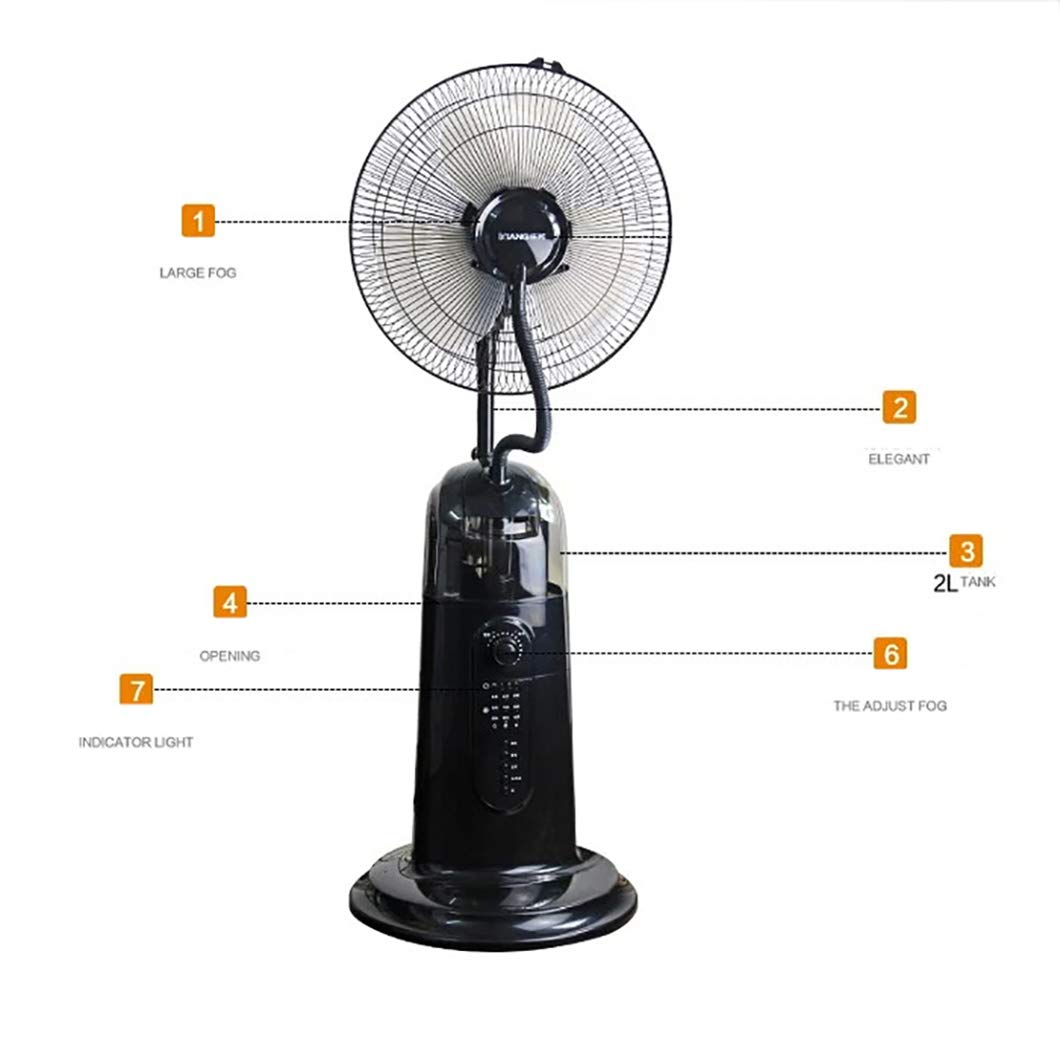 Oscillating Misting Fan with Humidifier - 3-Speed Commercial Floor Fan with Timer & Remote Control - High Velocity Industrial Cooling Fan for Outdoor Patio, Warehouse & Hot Weather Use