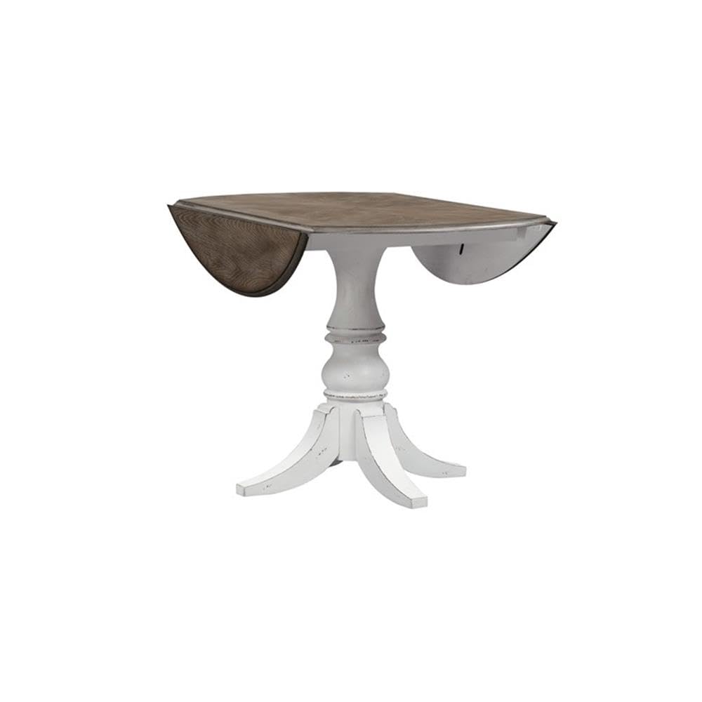Liberty Furniture Magnolia Manor Drop Leaf Kitchen Dining Table - Antique White Finish - Perfect for Small Spaces, Breakfast Nooks & Cozy Dining Areas