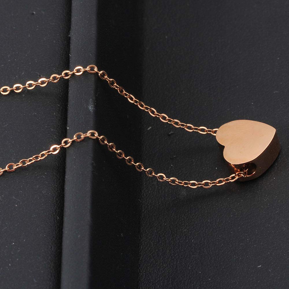Jude Jewelers Stainless Steel Small Heart Charm Collar Necklace for Women - Dainty Layering Necklace, Valentine's Day Gift, Everyday Jewelry
