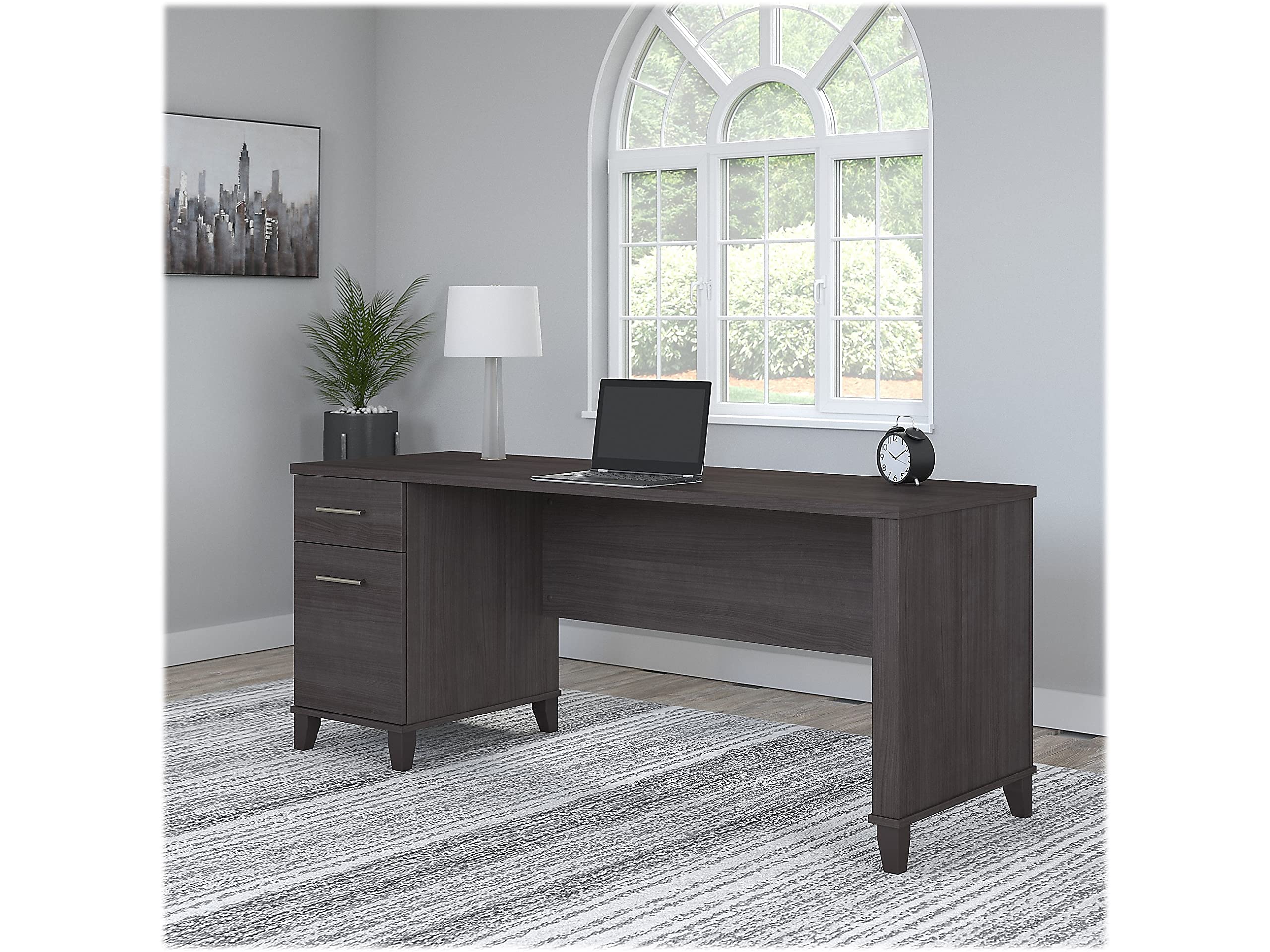 Bush Furniture Somerset 72W Large Computer Desk with Drawers - Storm Gray Home Office Desk for Workspace | Perfect for Remote Work, Online Classes & Small Business Setup