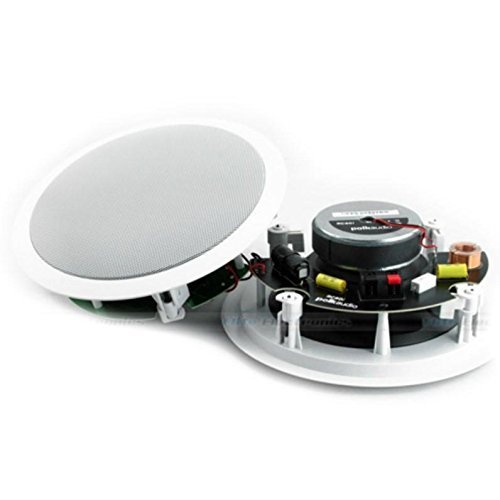 Polk Audio RC80i 2-Way Premium 8-Inch In-Ceiling Speakers (Pair) - White Paintable Grille for Bathroom, Kitchen & Outdoor Use - Certified Renewed for Indoor/Outdoor Installation in Damp & Humid Areas