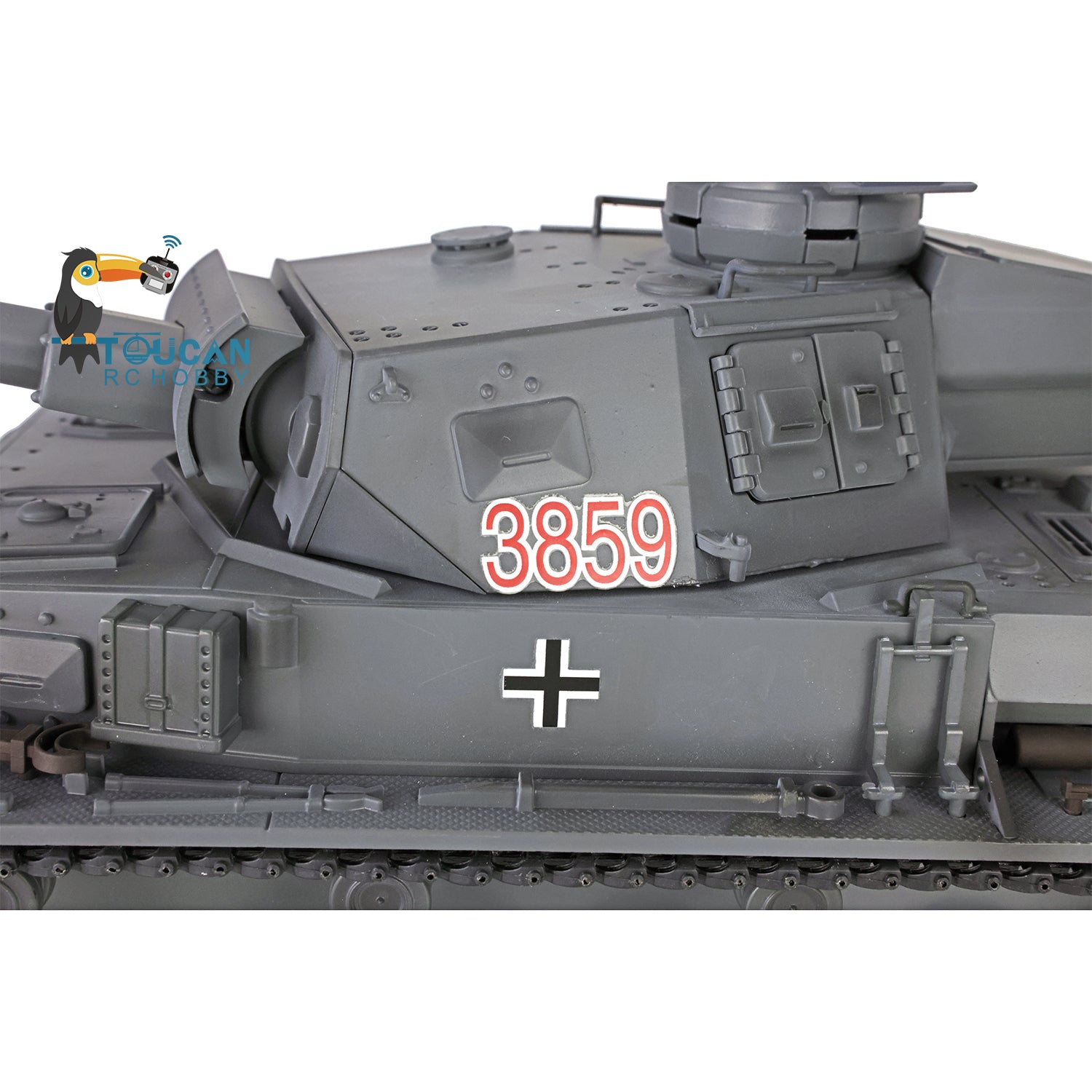 Henglong 1/16 Scale 7.0 Radio Control Tank 3859 - German Panzer IV F2 RC Model with 360° Rotating Turret, Steel Gearbox & Infrared Battle System - Perfect for Military Enthusiasts, Collectors and RC Hobbyists