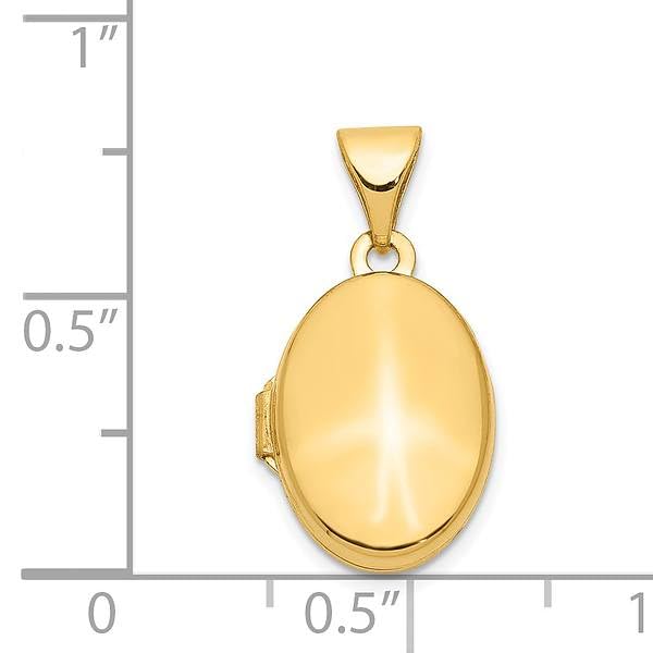 14K Solid Yellow Gold Oval Personalized Photo Locket Necklace - Custom Engraved Picture Pendant Charm for Women - Perfect Gift for Anniversary, Birthday & Valentine's Day