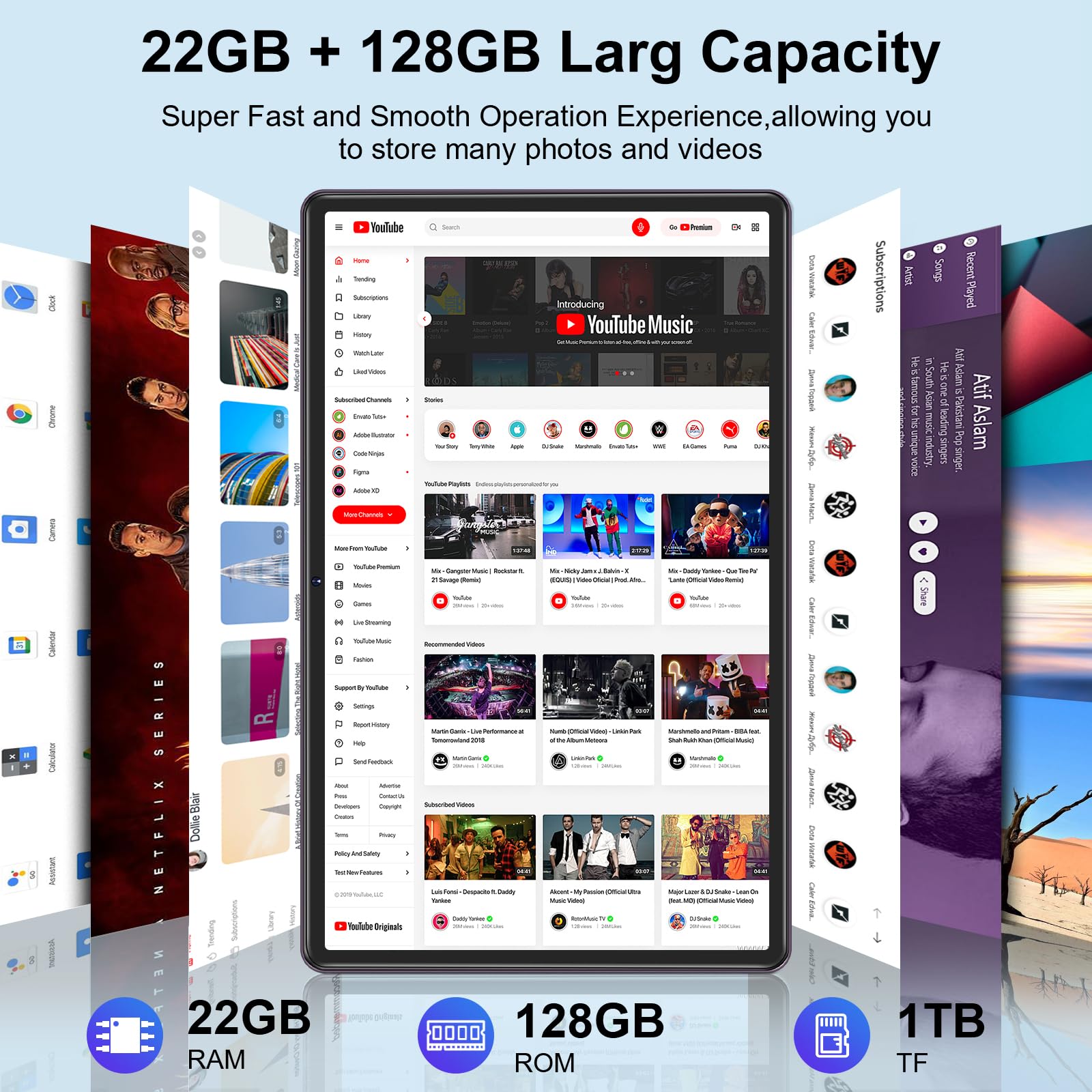 ZIOVO 10 Inch Android 14 Tablet (2025 Model) - 22GB RAM 128GB ROM (Expandable to 1TB), Octa-Core 2.0GHz Processor, 8000mAh Battery, 5G WiFi, Bluetooth 5.0, Widevine L1, 8MP+5MP Cameras - 2-in-1 Tablet with Keyboard & Mouse (Grey) - Perfect for Work, Study, and Entertainment