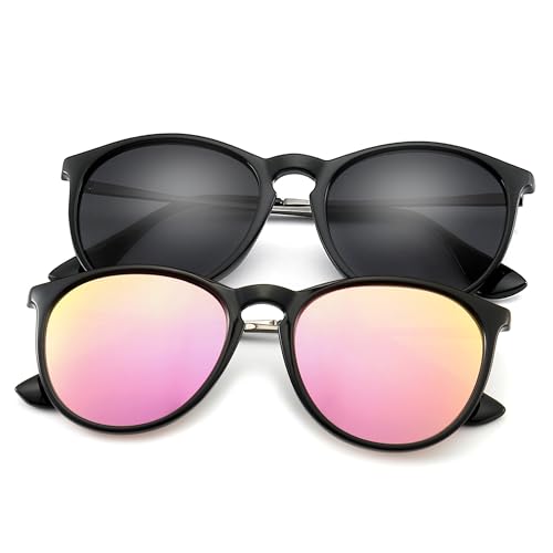 2 Pack (Polarized): Matte Black/Gray+glossy Black/Sakura Pink Mirrored