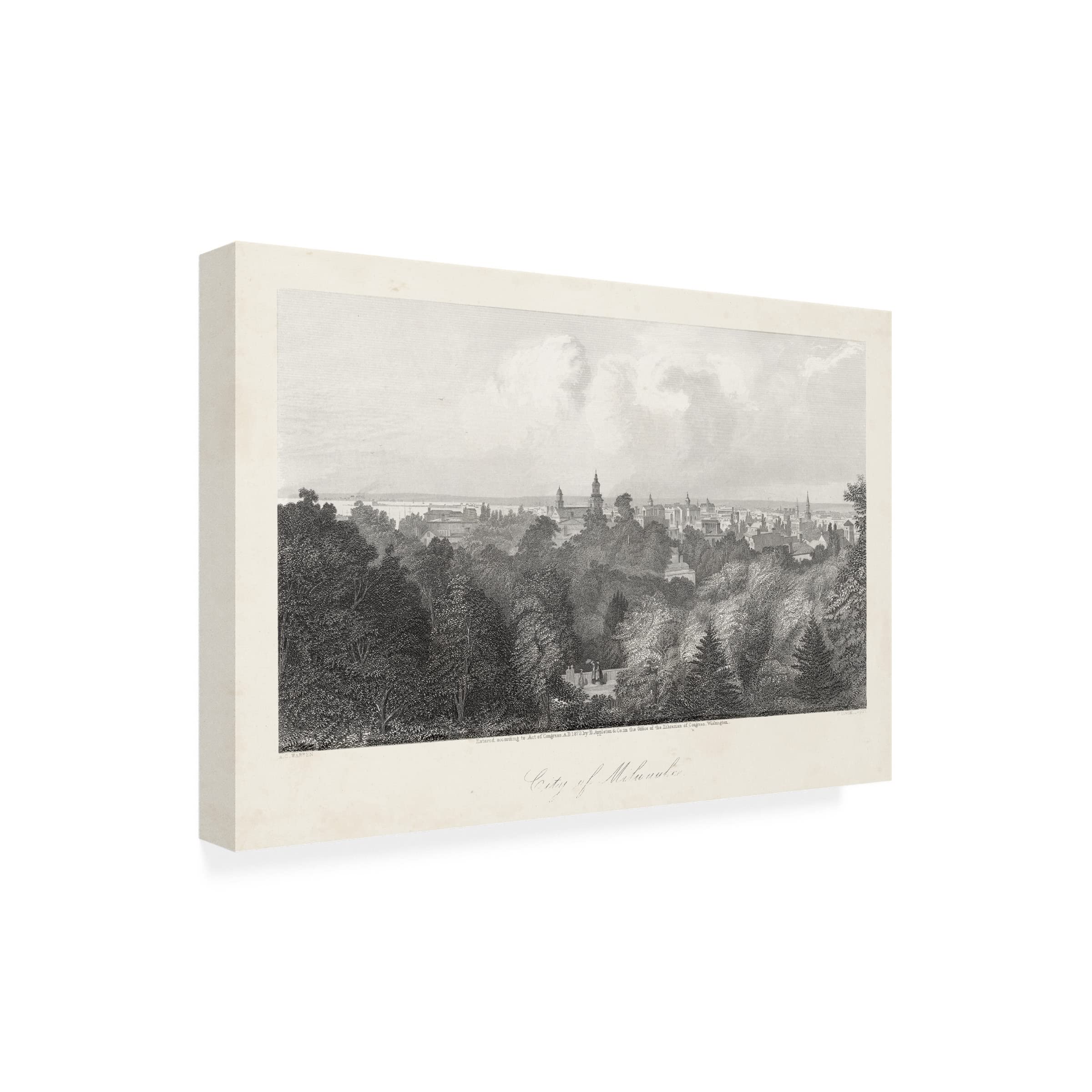 Trademark Fine Art 'City of Milwaukee' Canvas Print by William Cullen Bryant - Stunning Urban Landscape Wall Decor for Living Room, Office & Bedroom
