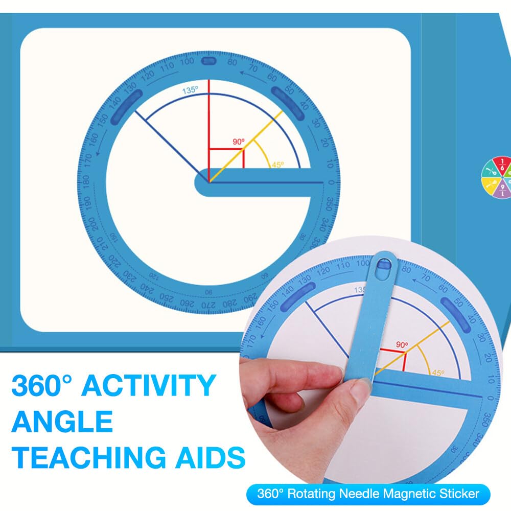 Montessori Math Educational Games for Kids Ages 5-9 - Magnetic Fractions Learning Toys, STEM Educational Toys for Boys & Girls - Perfect for Homeschooling, Classroom & Interactive Math Practice