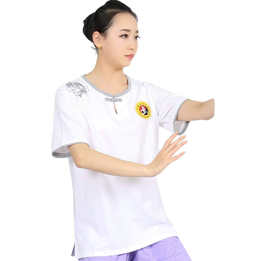 ZooBoo Stretchy Cotton Tai Chi Martial Arts T-Shirt for Women & Men - Comfortable Short Sleeve Top for Tai Chi Practice, Kung Fu Training & Casual Wear