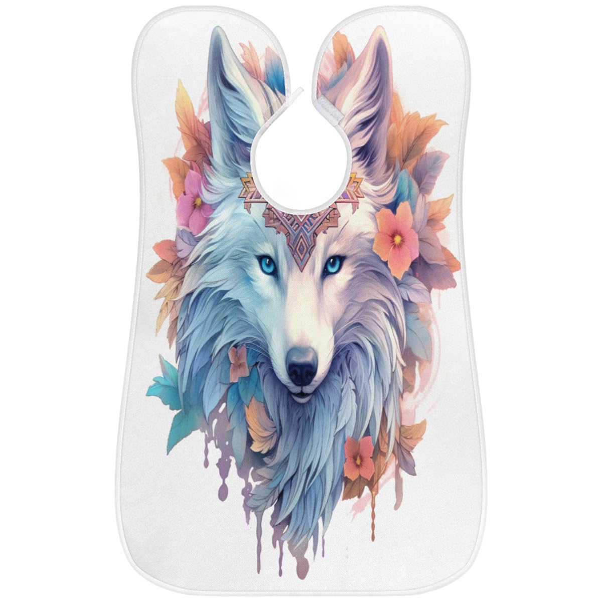 Men's Wolf Pattern Beard Shaving Bib - Waterproof Barber Apron for Hair Dye & Makeup - Sink Hair Catcher for Beard Trimming & Lineup - Perfect Gift for Barbers & Stylists (Great for Home Grooming & Salon Use)