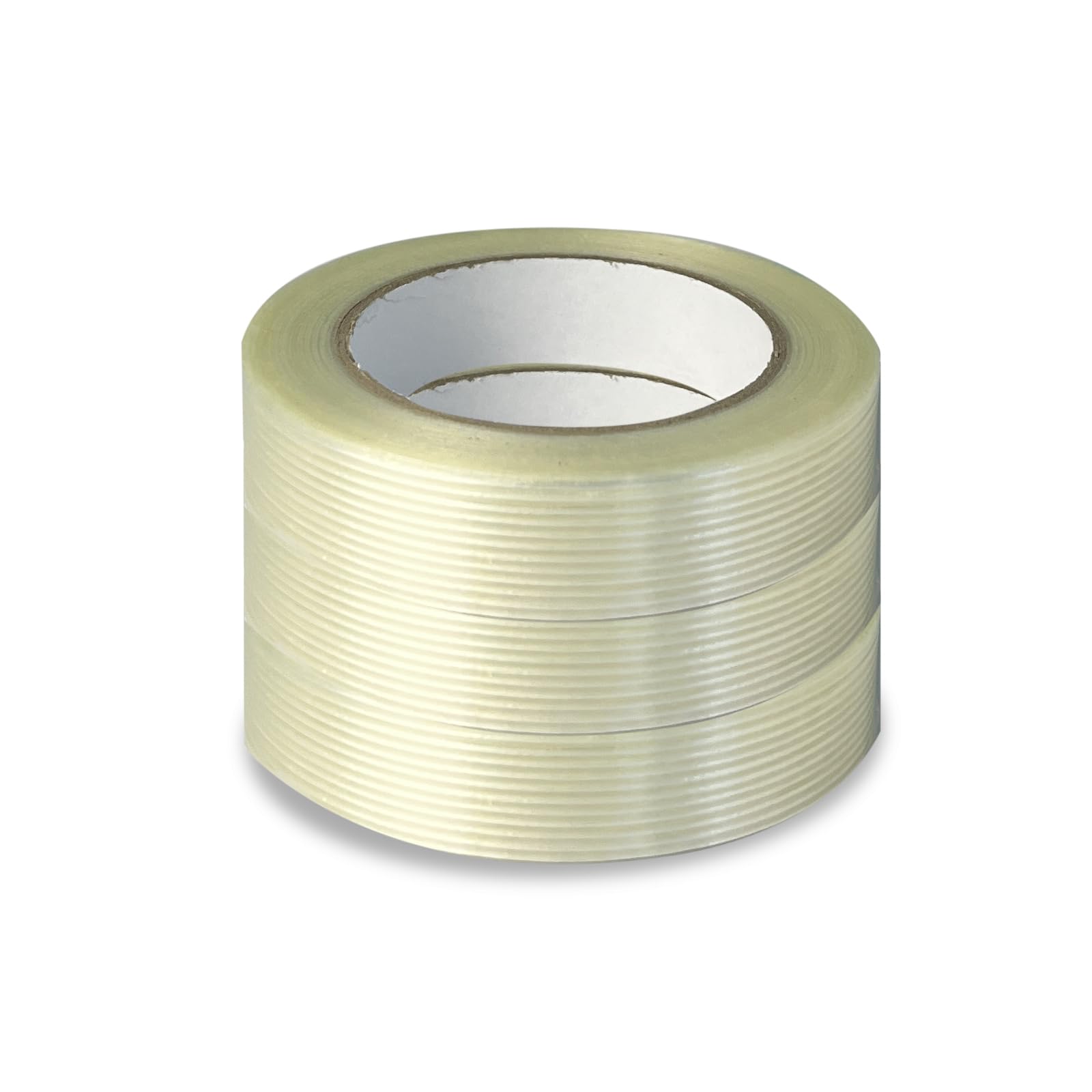3 Rolls Heavy Duty Transparent Fiberglass Strapping Tape - 20mm x 50m, Strong Reinforced Packaging Tape for Shipping, Moving & Storage | Secure Boxes, Bundles & Heavy Items