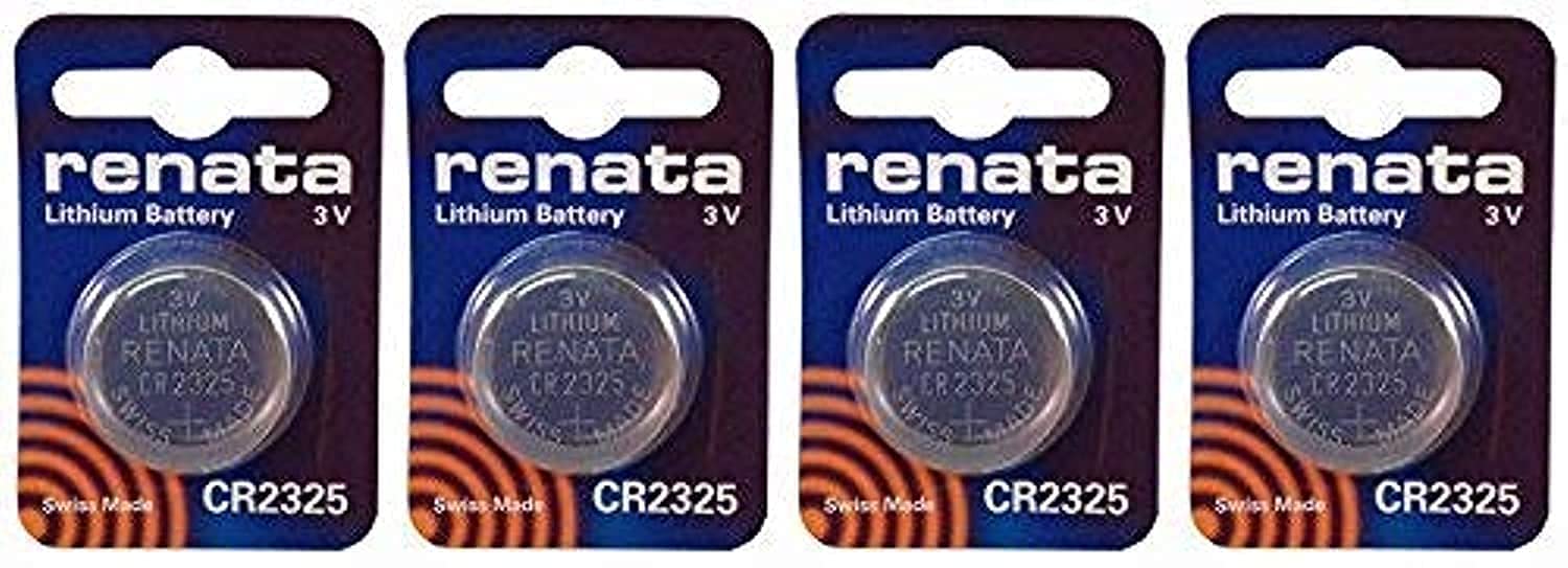 Renata CR2325 3V Lithium Coin Cell Batteries (4 Pack) - Long-Lasting Power for Watches, Calculators, Key Fobs & Medical Devices