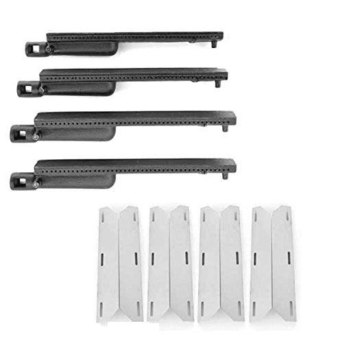 Grill Parts Zone Replacement Kit for Costco Kirkland SKU681955 Gas Grill - 3 Cast Iron Burners & 3 Stainless Steel Heat Plates | BBQ Repair & Maintenance Accessories for Outdoor Cooking