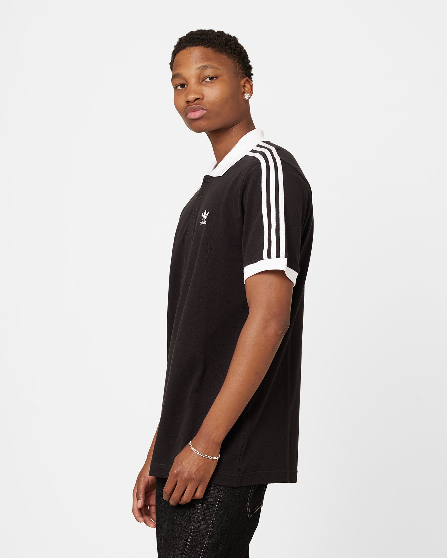 Adidas Adicolor 3 Stripe Polo Shirt for Men - Classic Black Cotton Golf Shirt with Iconic Logo - Perfect for Sports, Casual Wear & Office Outfits