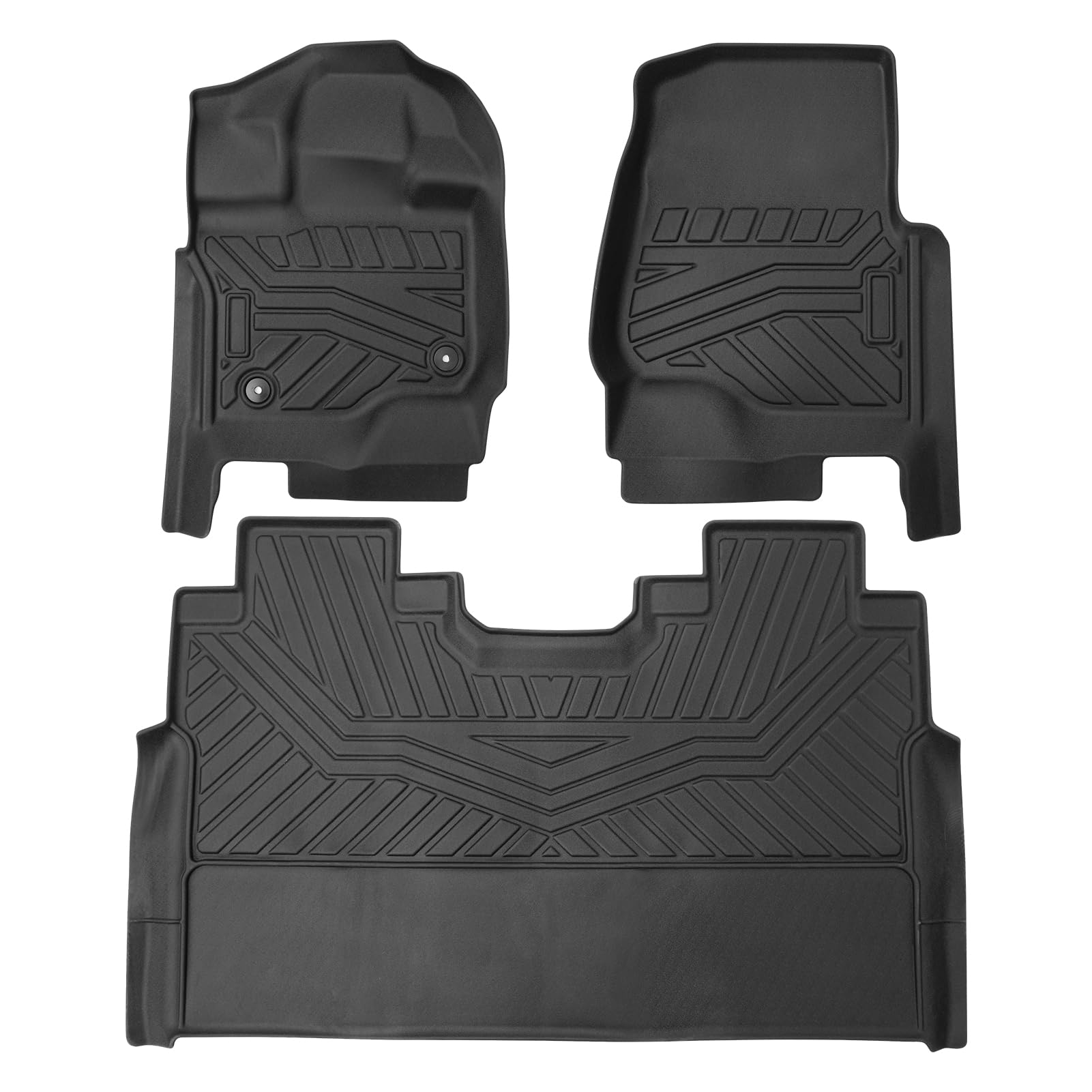 2015-2025 Ford F-150 & F150 Lightning All Weather Floor Mats - Heavy Duty 3D TPE Floor Liners for 1st & 2nd Row - Non-Slip, Durable Car Accessories - Perfect for Off-Roading, Camping & Daily Commute