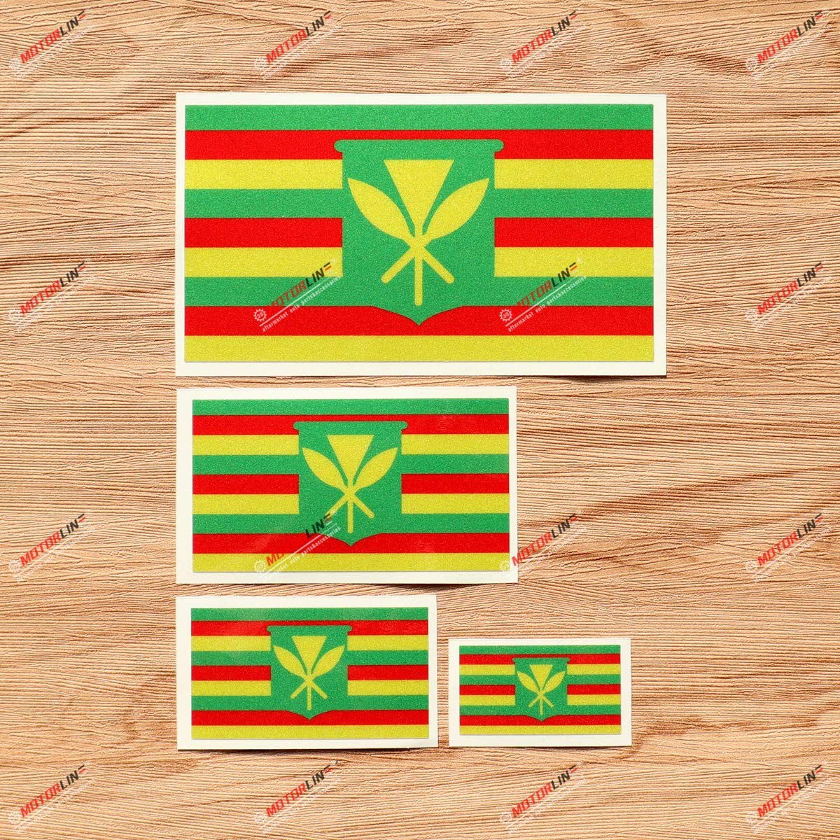 Hawaiian Kanaka Maoli Flag Decal Stickers - 4 Pack (2