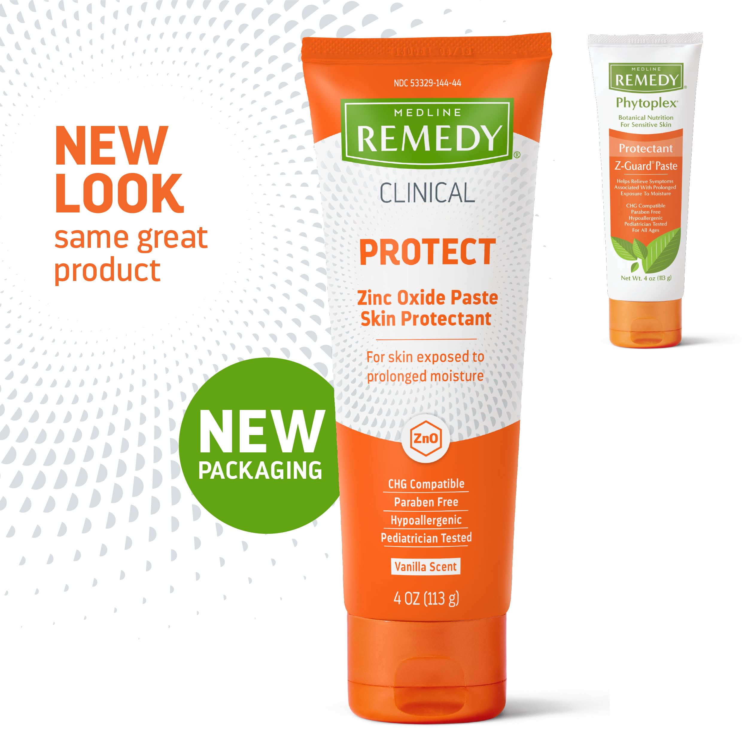Medline Remedy Clinical Zinc Oxide Paste Skin Protectant - 144 Packets (0.13 fl oz) | Vanilla Scented Diaper Rash Cream for Adults & Kids | Incontinence Care & Wetness Protection | Paraben-Free | Ideal for Diaper Changes, Bedridden Patients & Sensitive Skin Care