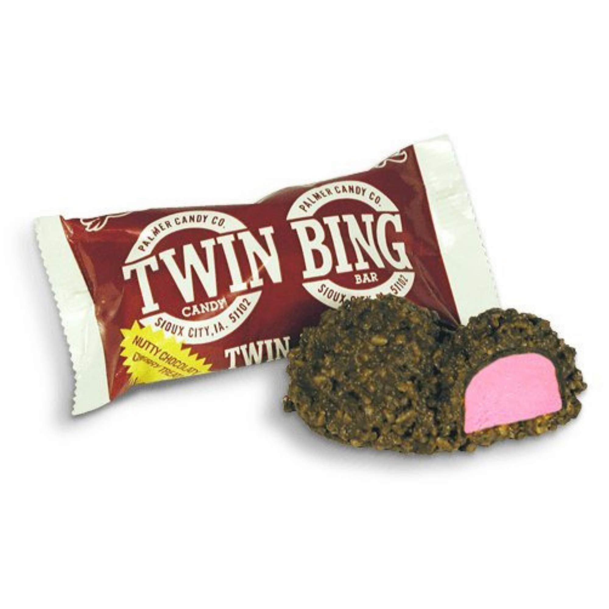 Palmers Twin Bing Candy Bars - 12-Pack Chocolate Covered Cherry Nougat Candy - Bulk Candy for Parties, Gifts & Snacking