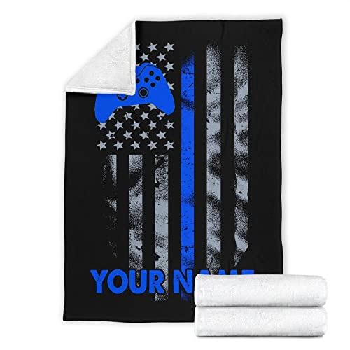 Personalized Gaming Blanket for Boys & Gamers - Soft Throw Blanket in Queen, Twin, 30x40, 50x60, 60x80 Inches - Perfect for Gaming Rooms, Bedrooms & Cozy Movie Nights