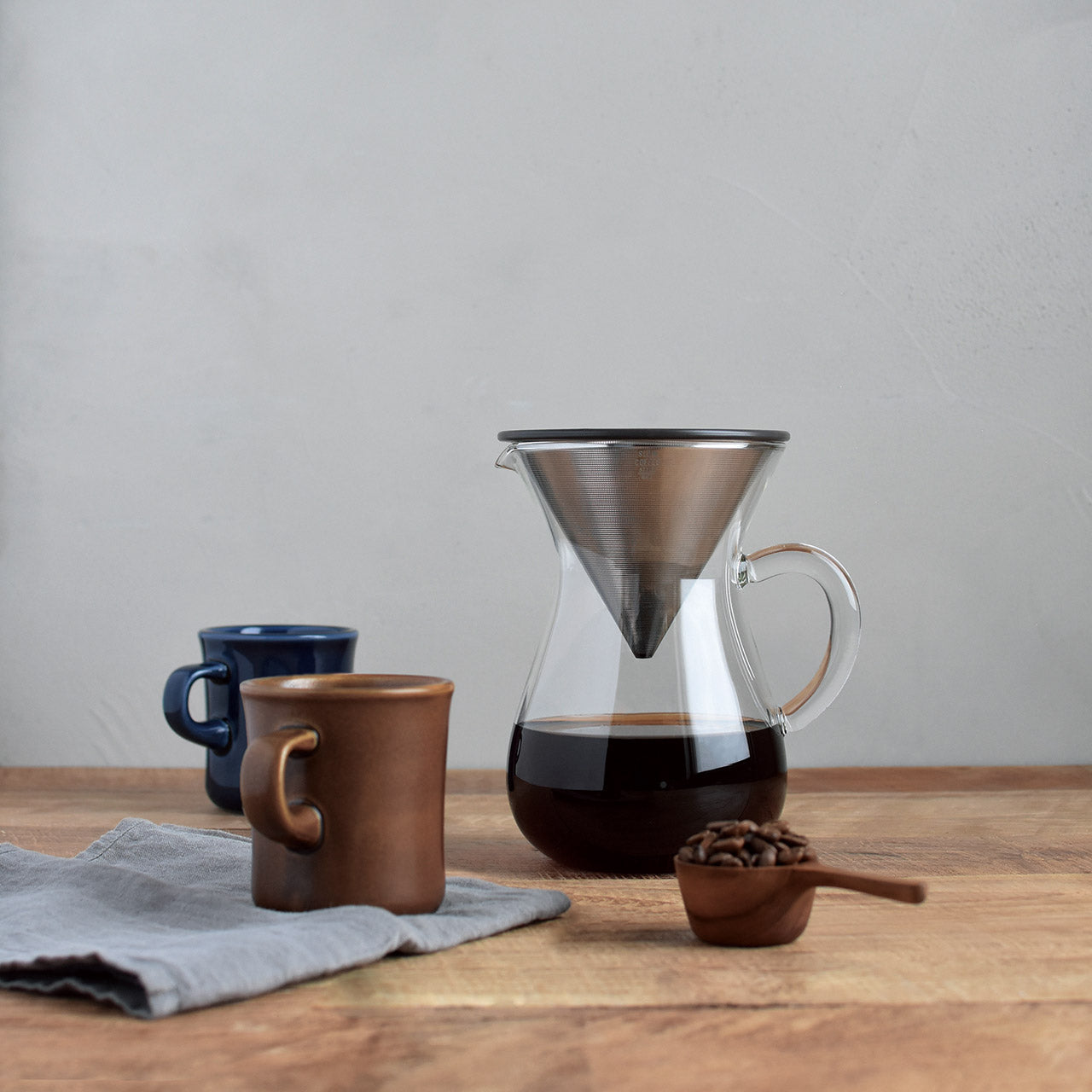 Premium SCS Pour Over Coffee Carafe & Filter Set - Glass Coffee Maker with Stainless Steel Mesh Filter for Home, Office & Camping - Perfect for Specialty Coffee Lovers