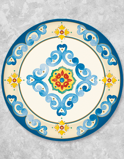 Amalfi Dinner Plates Set of 15 - Elegant Ceramic Plates for Dining, Entertaining & Special Occasions | Dishwasher & Microwave Safe