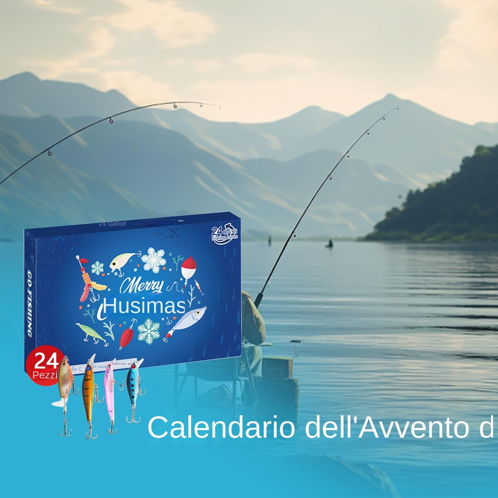 24-Piece Fishing Advent Calendar Countdown - Christmas Bait Set for Anglers | Perfect Holiday Gift for Family & Friends | Fun Countdown to Christmas for Fishing Enthusiasts