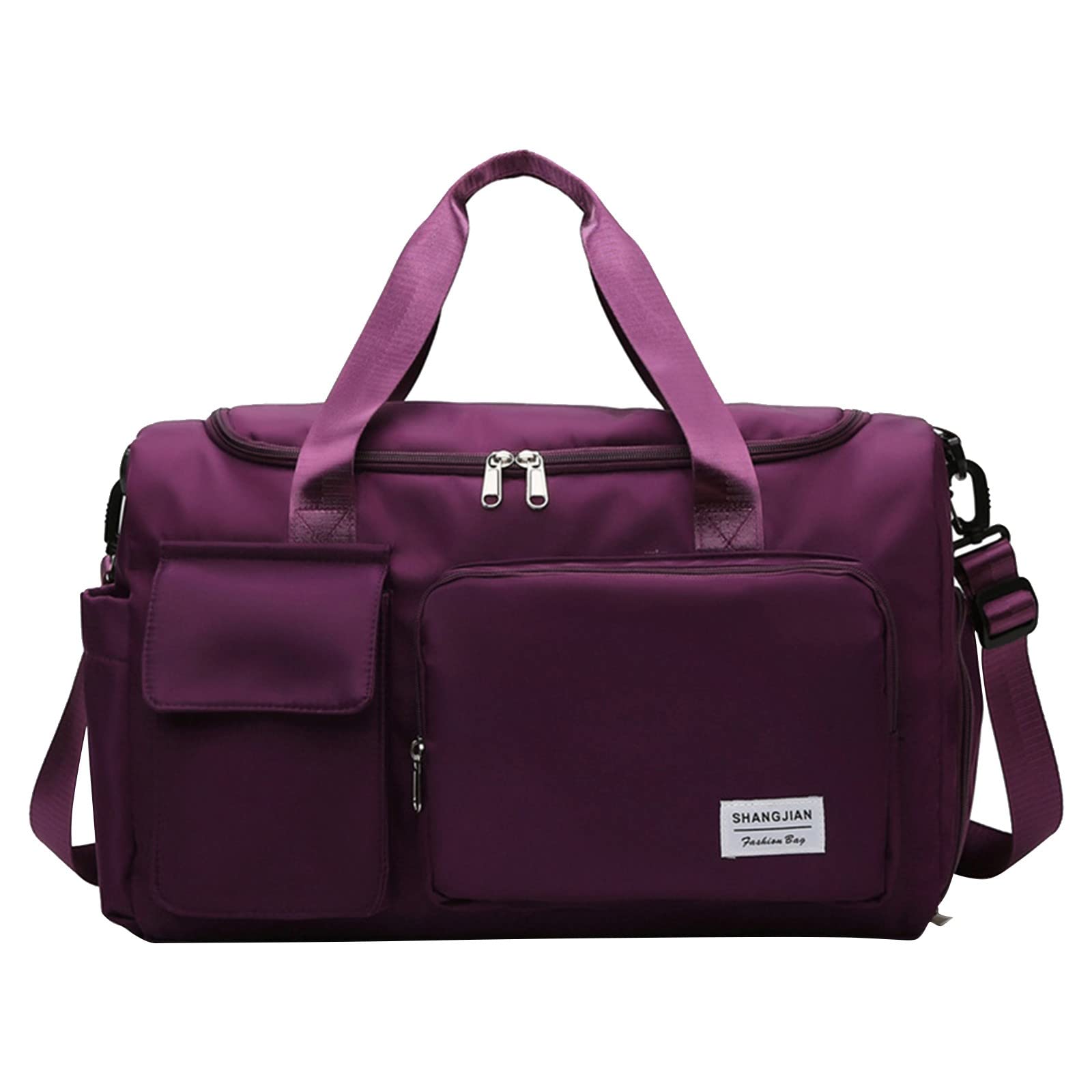 Women's Large Capacity Waterproof Foldable Travel Duffel Bag - Lightweight Carry-On Luggage for Gym, Dance, Weekend Trips & Outdoor Adventures (Wine Red, One Size)