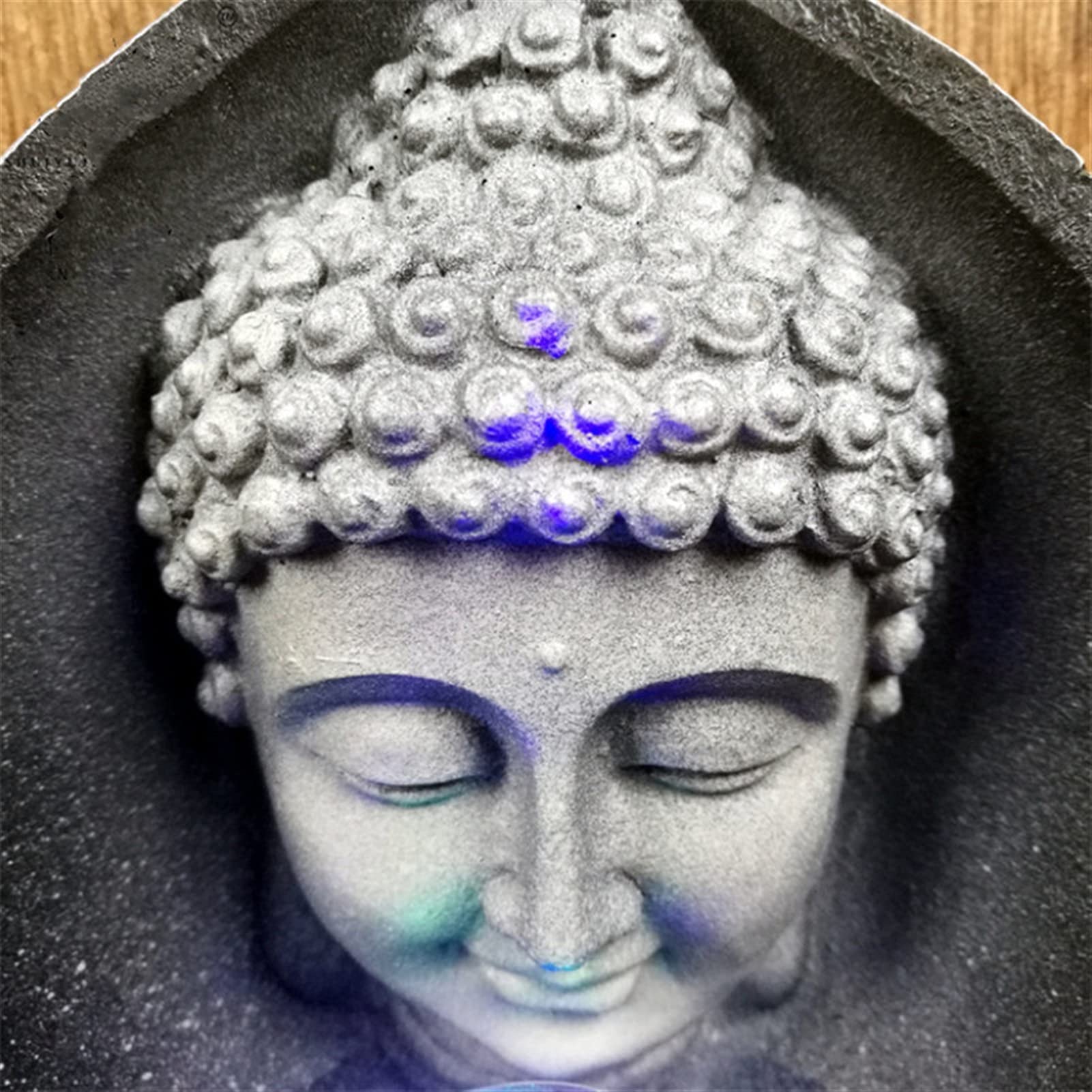 Handmade Buddha Statue Desktop Waterfall Fountain - Indoor Zen Water Feature for Office Feng Shui, Home Decor & Relaxation | Perfect for Meditation Spaces, Work Desks & Living Room Decor