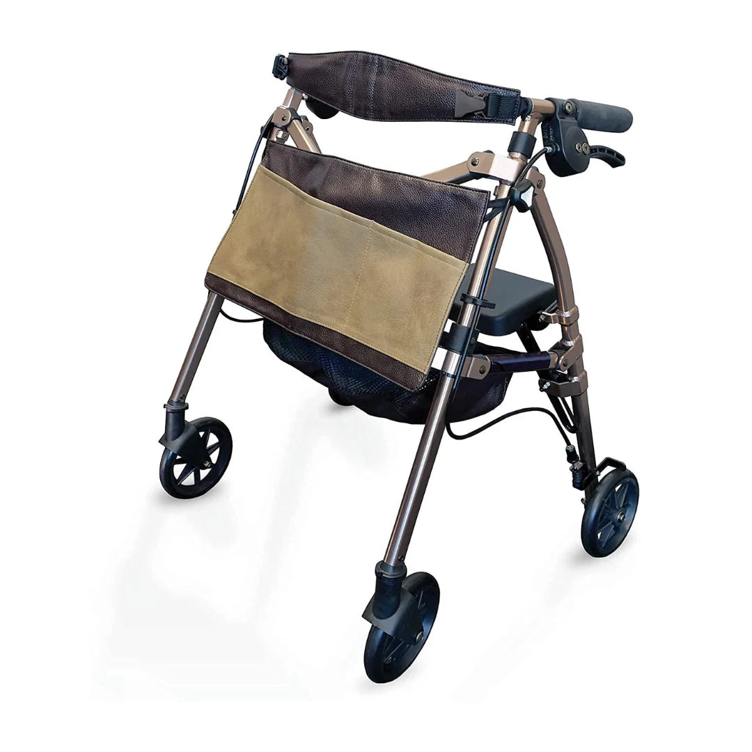 Signature Life Elite Travel Rollator - Lightweight Folding Walker with Seat & Basket for Seniors - Ideal for Shopping, Travel & Outdoor Activities