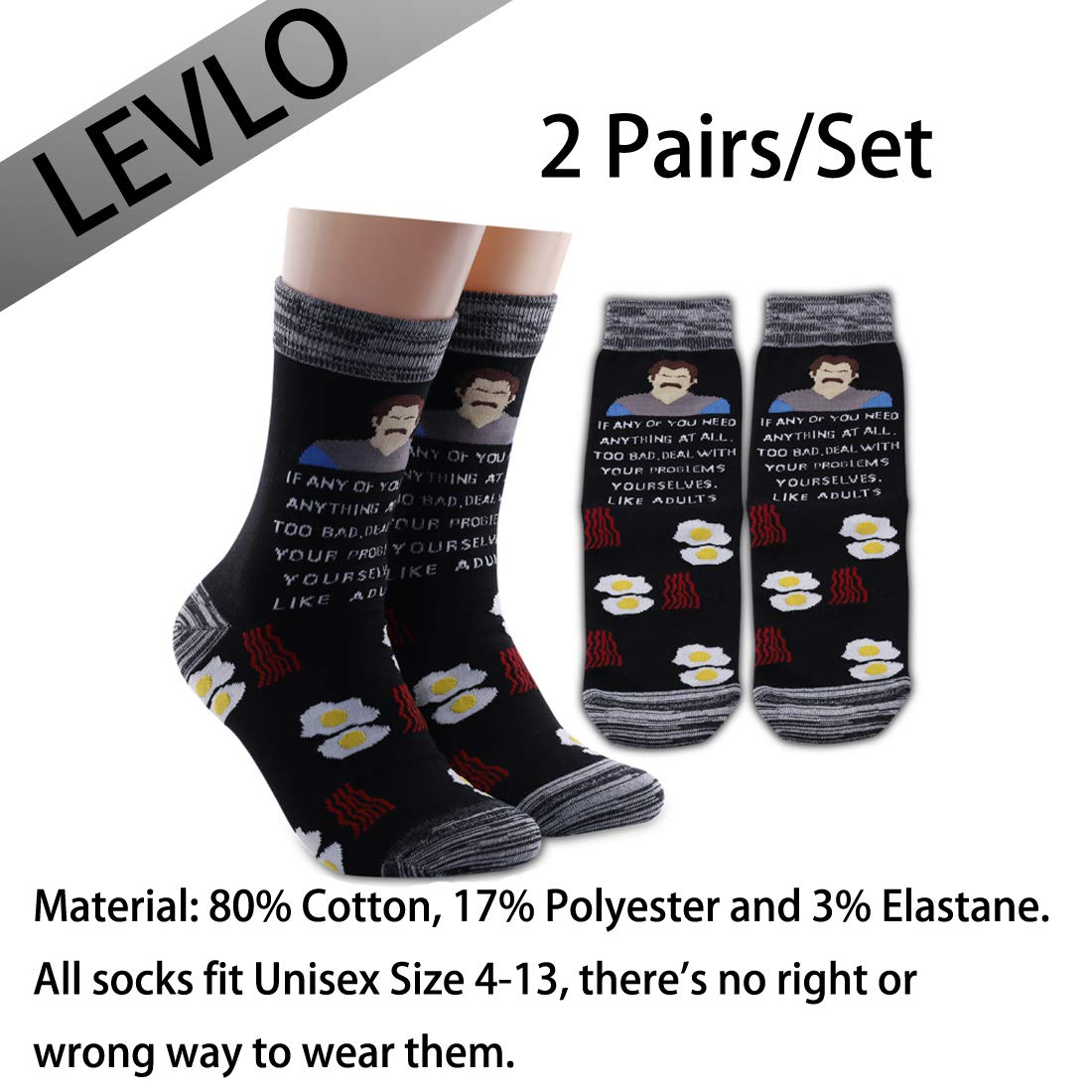 LEVLO Swanson Quote Socks - Funny Motivational Socks for Men & Women - Perfect Gift for Parks and Rec Fans - Great for Office, Gifts & TV Show Lovers