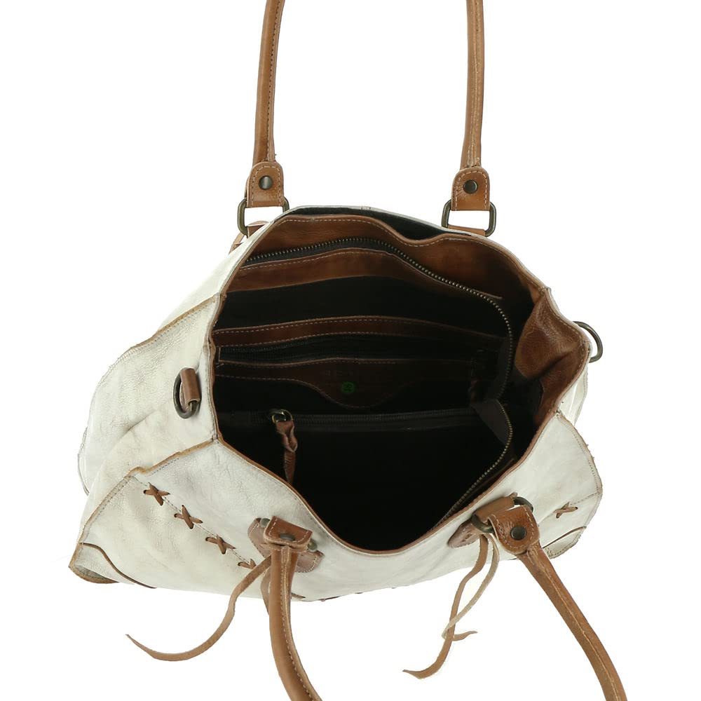 Stylish Bed:Stu Bruna Leather Satchel Bag for Women - Perfect for Work, Travel & Everyday Use