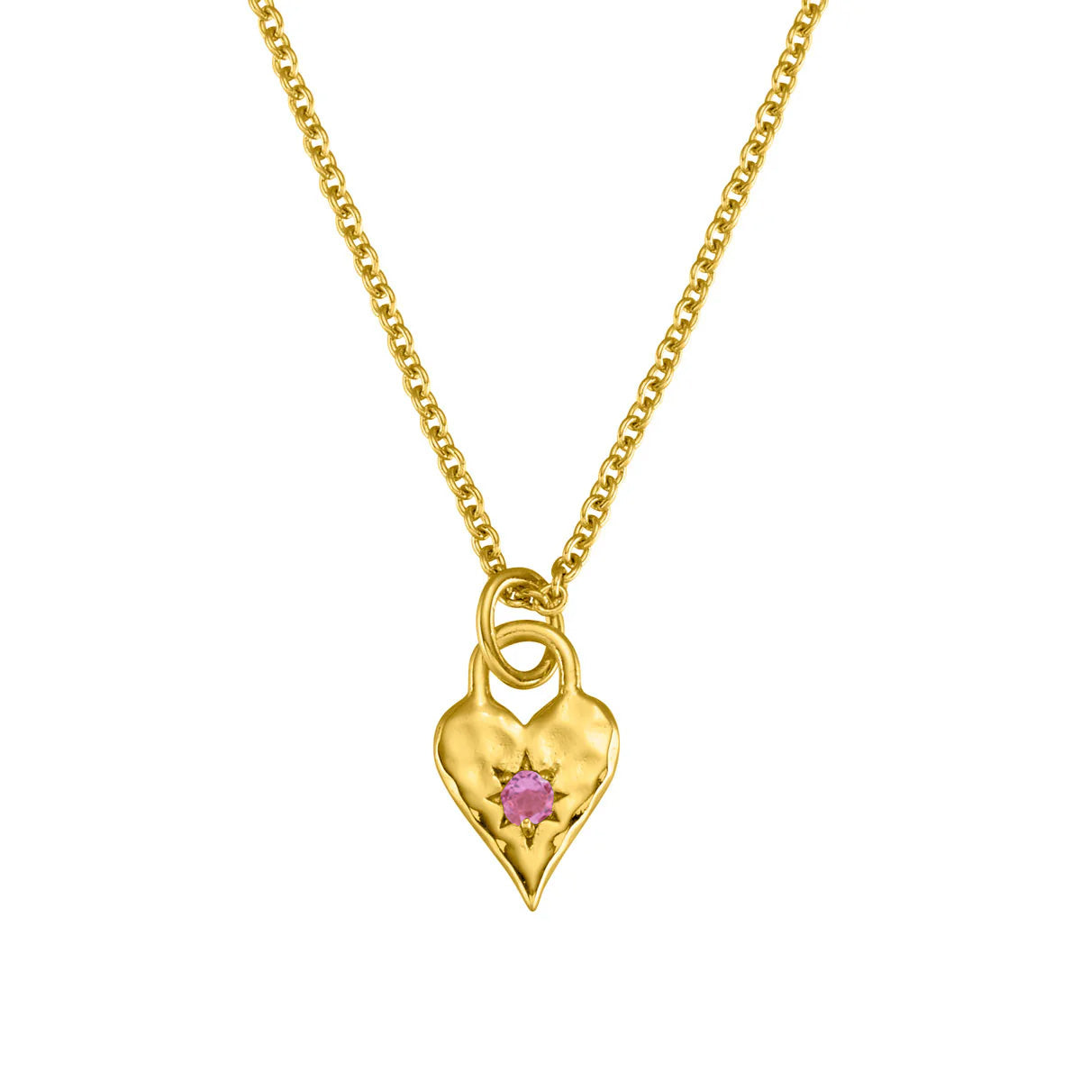Pink Tourmaline Heart Necklace in 14K Gold - Romantic Jewelry Gift for Women, Valentine's Day & Anniversary Present