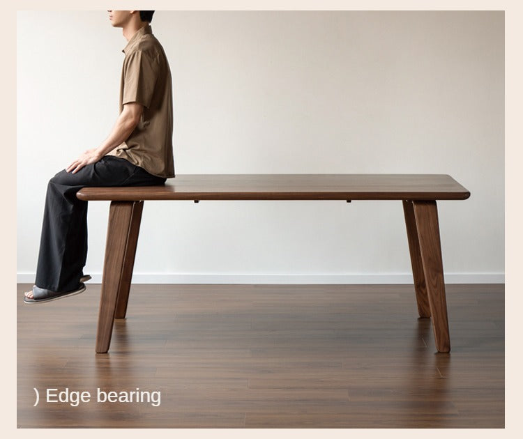 Premium Black Walnut and Ash Wood Large Dining Table - 8 Seater Long Farmhouse Table for Dining Room, Kitchen, and Entertaining